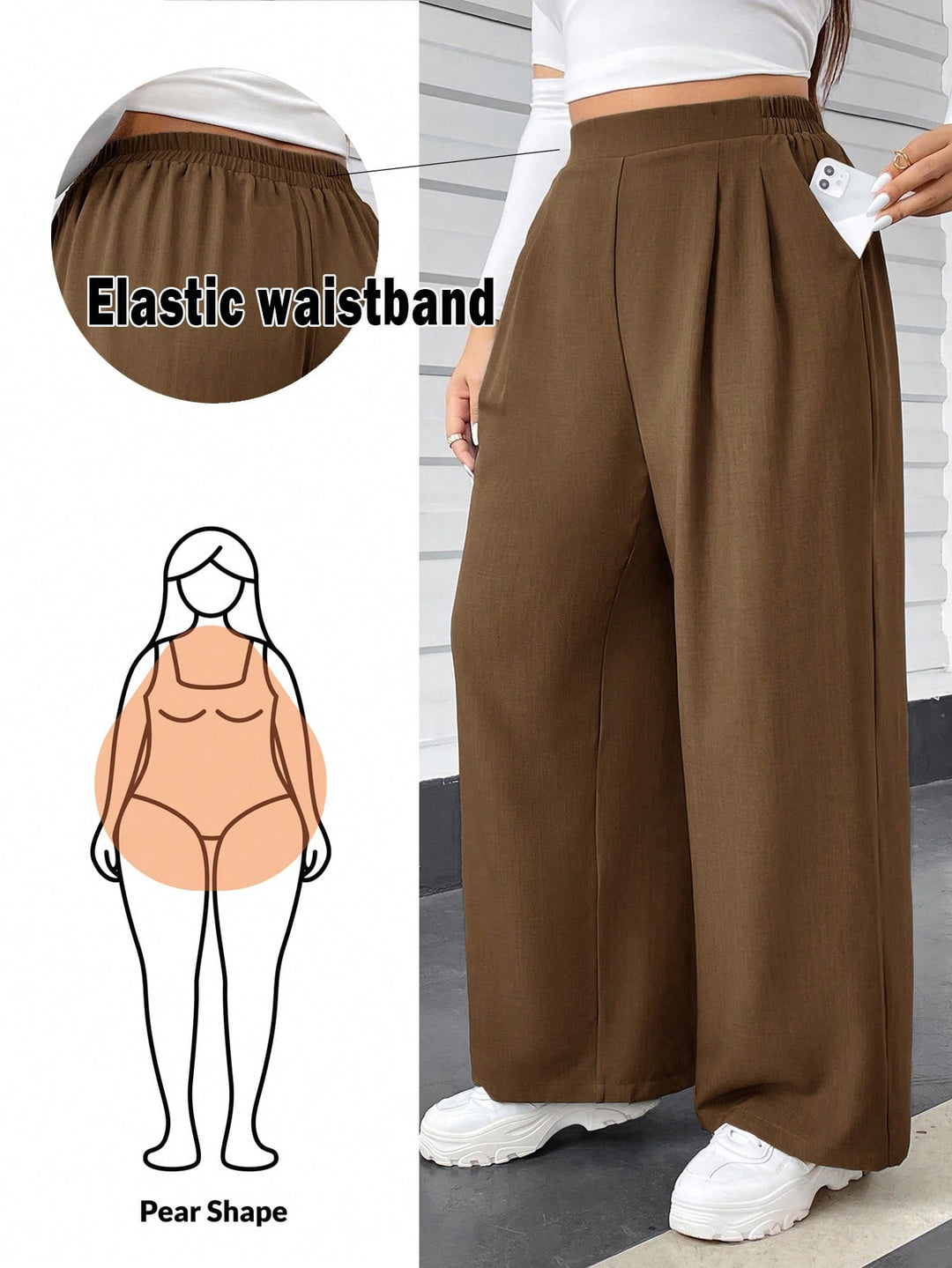 Pantaloni SHEIN, maro