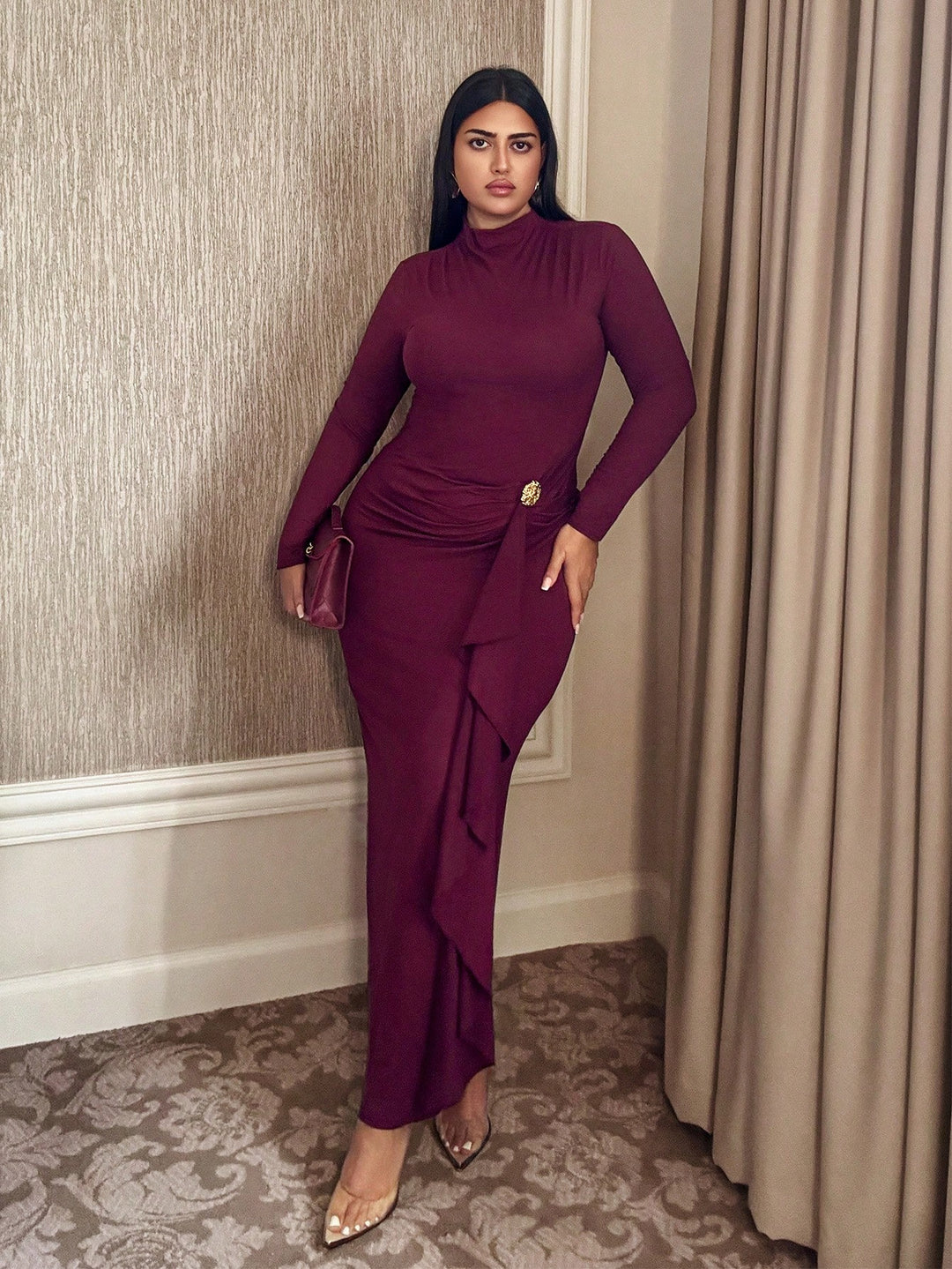 Rochie maxi SHEIN, vișiniu