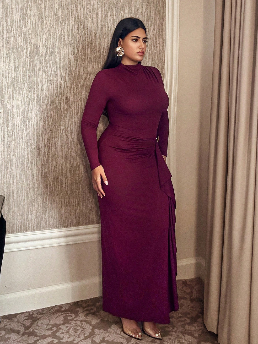 Rochie maxi SHEIN, vișiniu