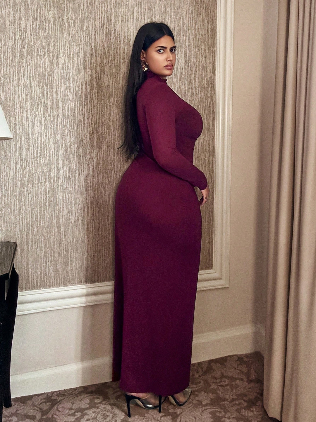 Rochie maxi SHEIN, vișiniu