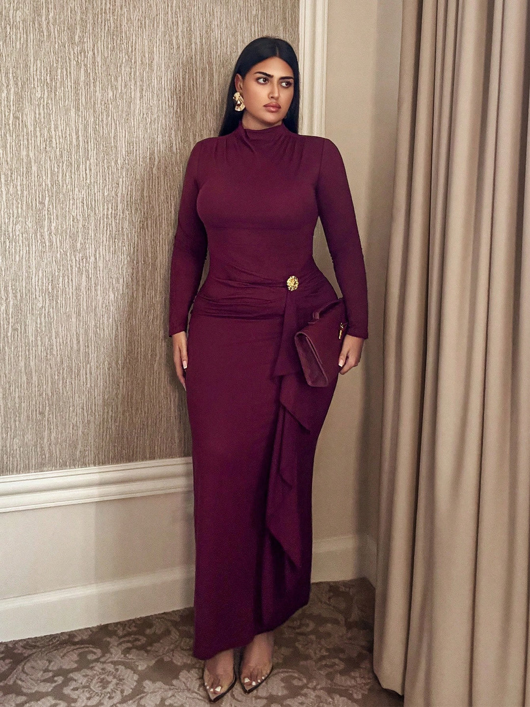 Rochie maxi SHEIN, vișiniu