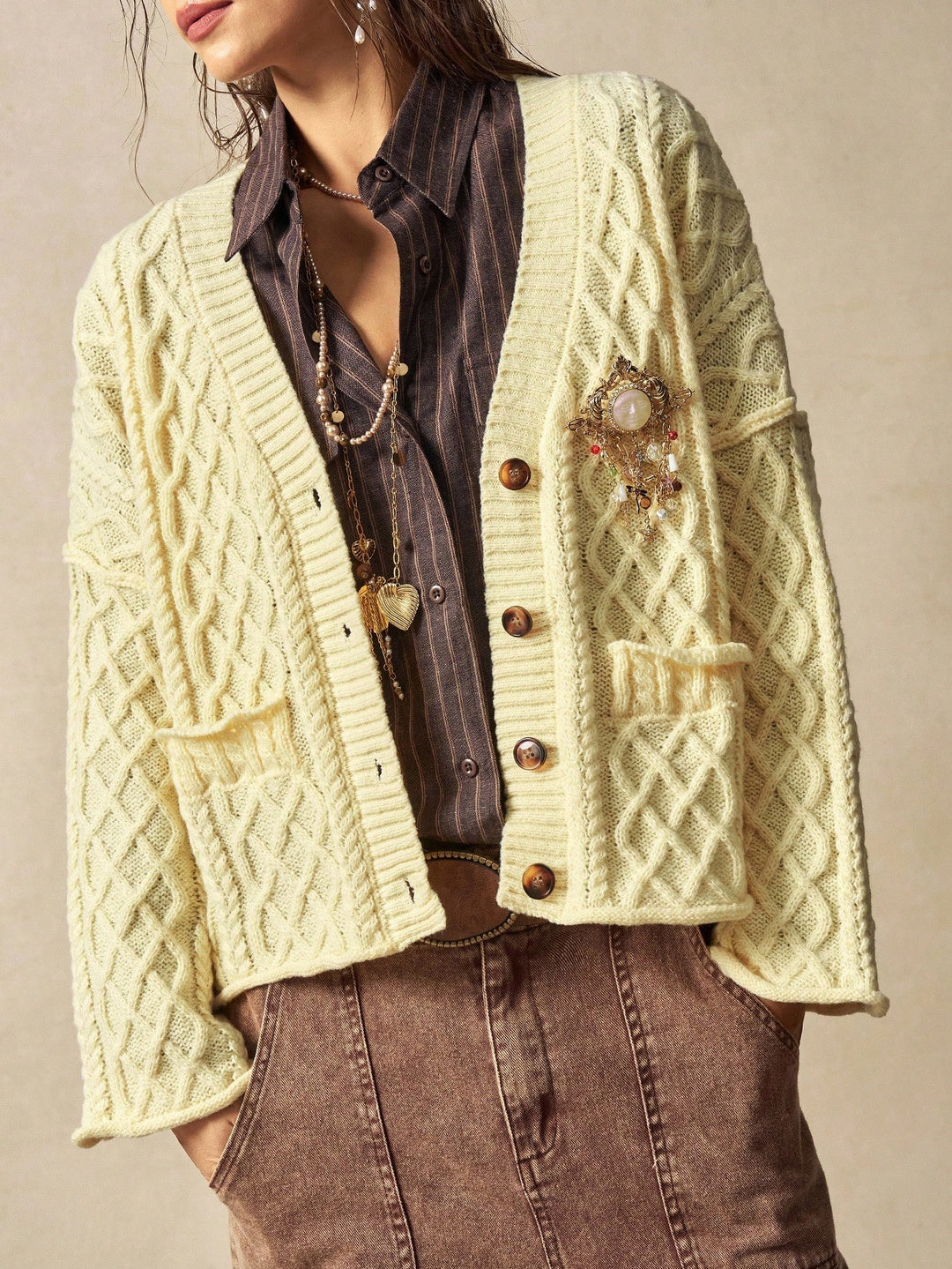 Cardigan SHEIN, galben