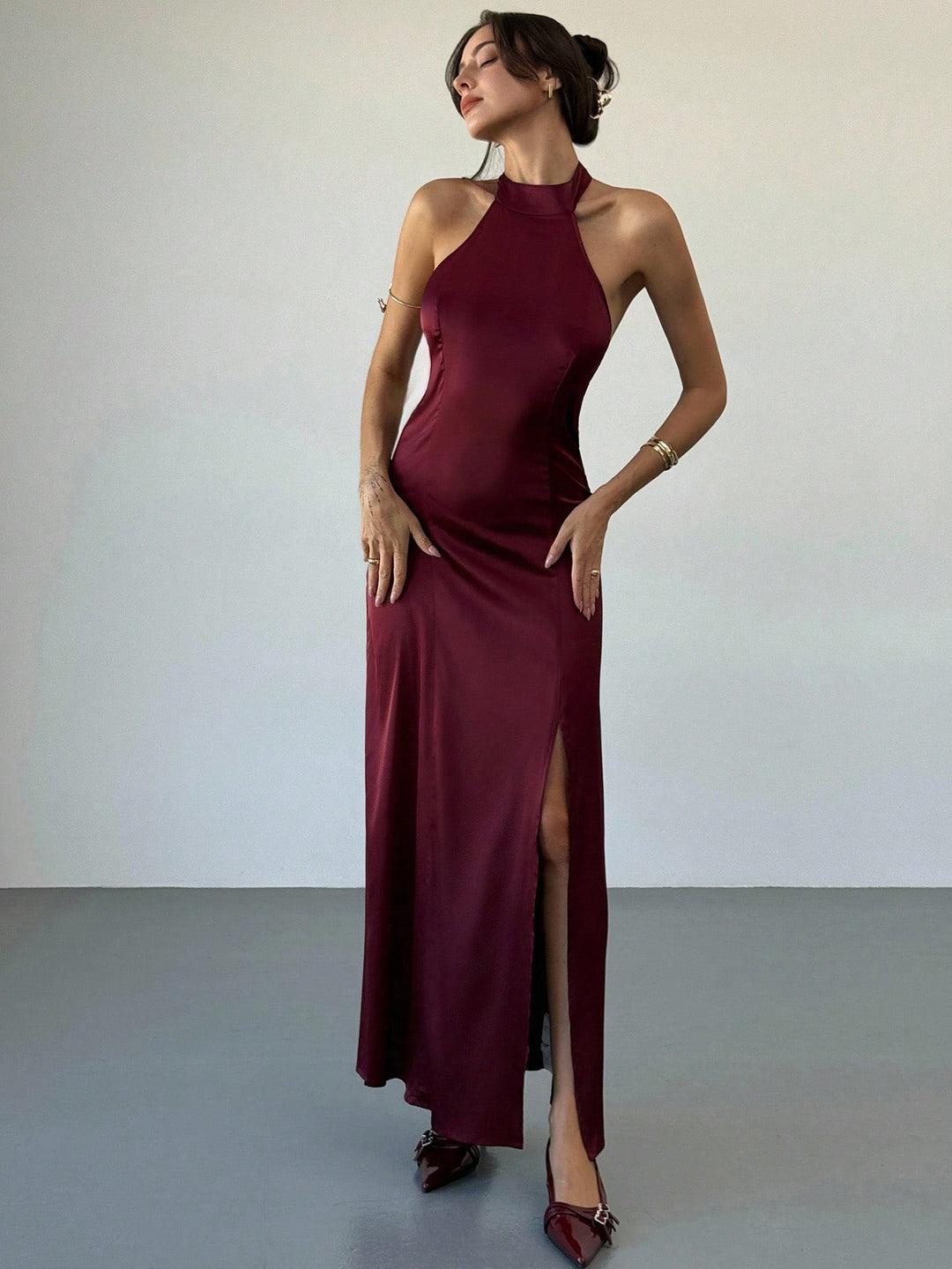 Rochie maxi SHEIN, vișiniu