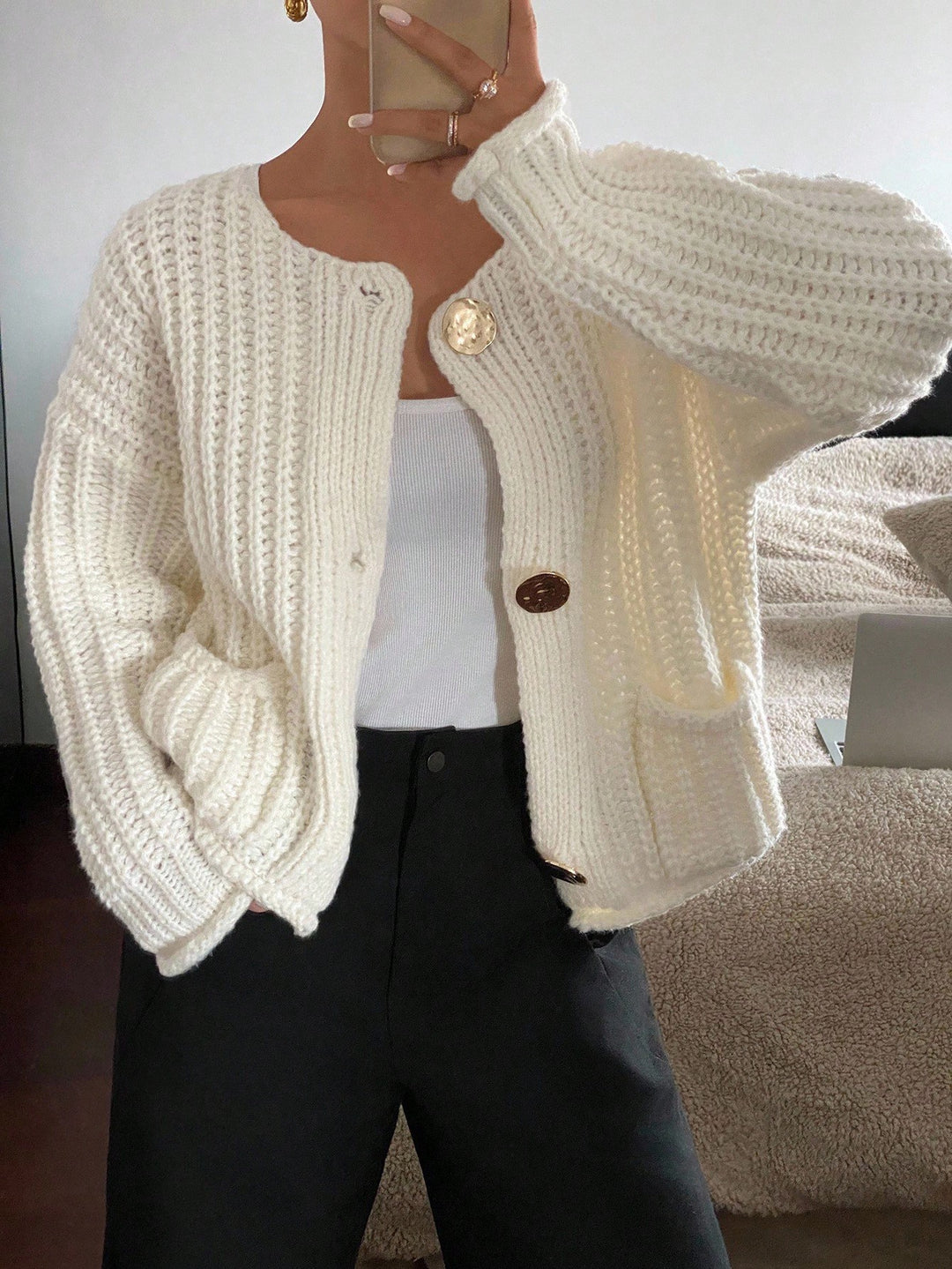 Cardigan SHEIN, portocaliu