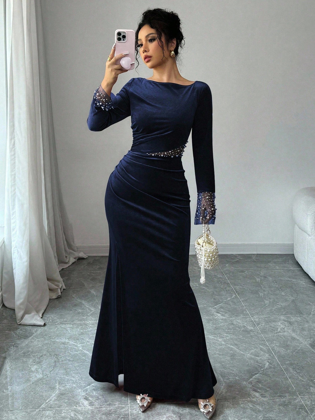 Rochie maxi SHEIN, albastru