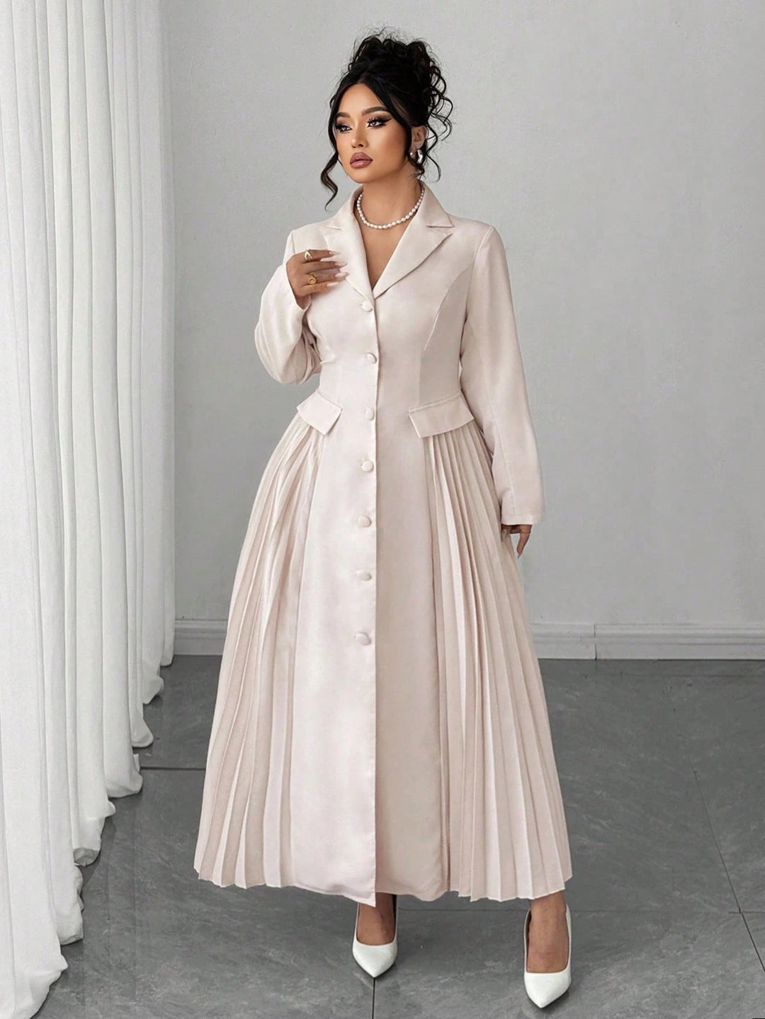 Rochie maxi SHEIN, crem