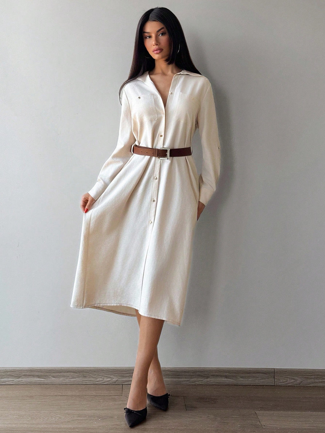 Rochie maxi SHEIN, alb