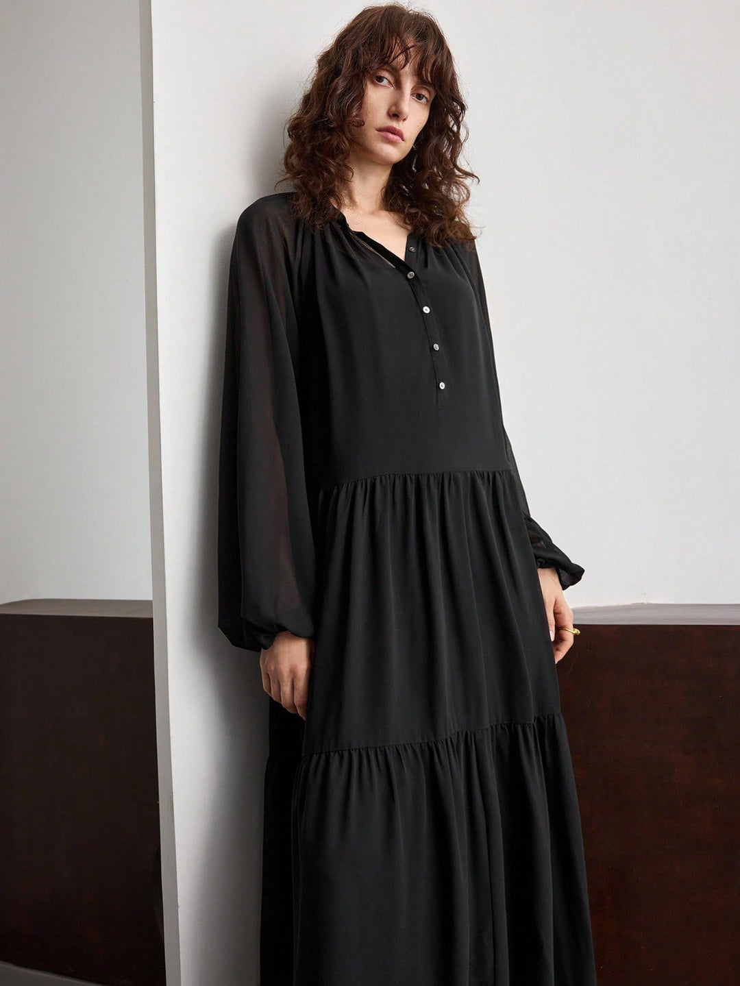 SHEIN maxi ruha, fekete