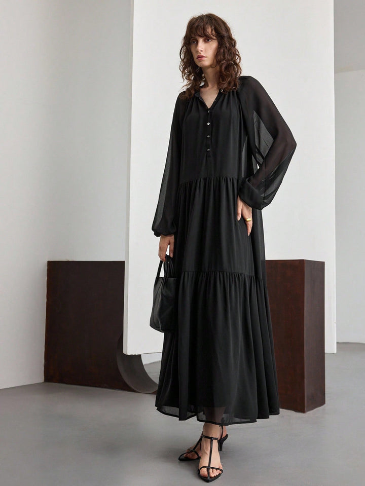 SHEIN maxi ruha, fekete