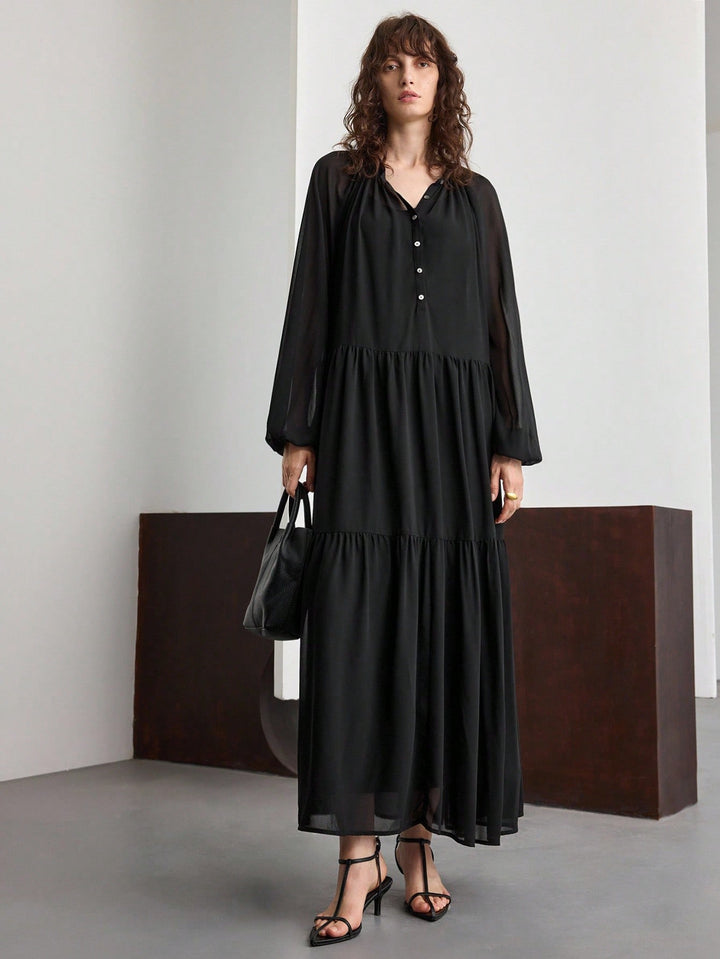 SHEIN maxi ruha, fekete