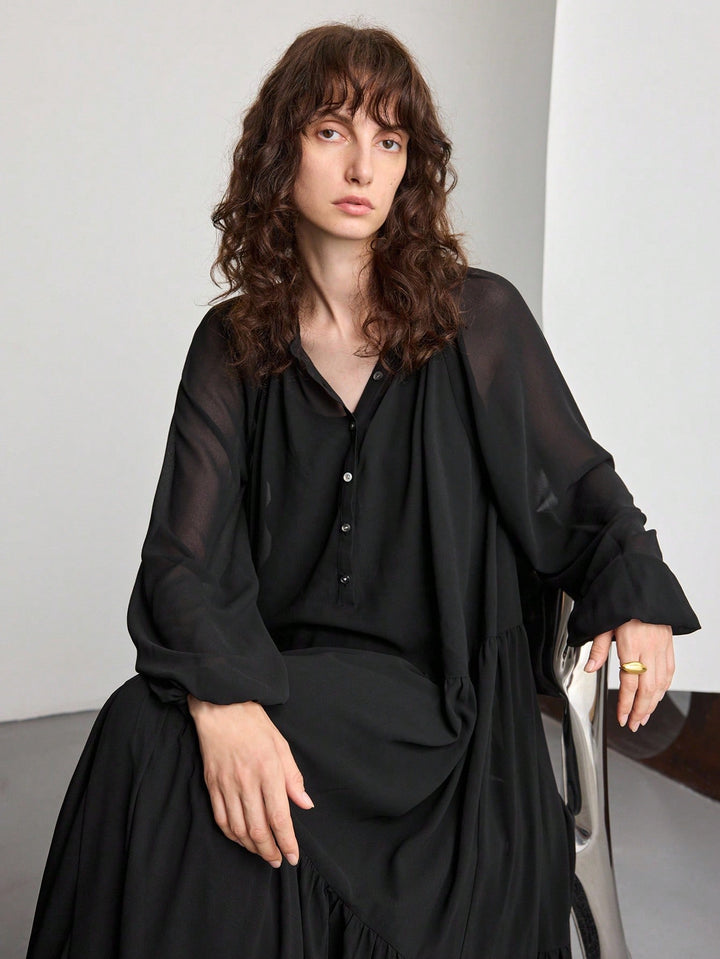 SHEIN maxi ruha, fekete