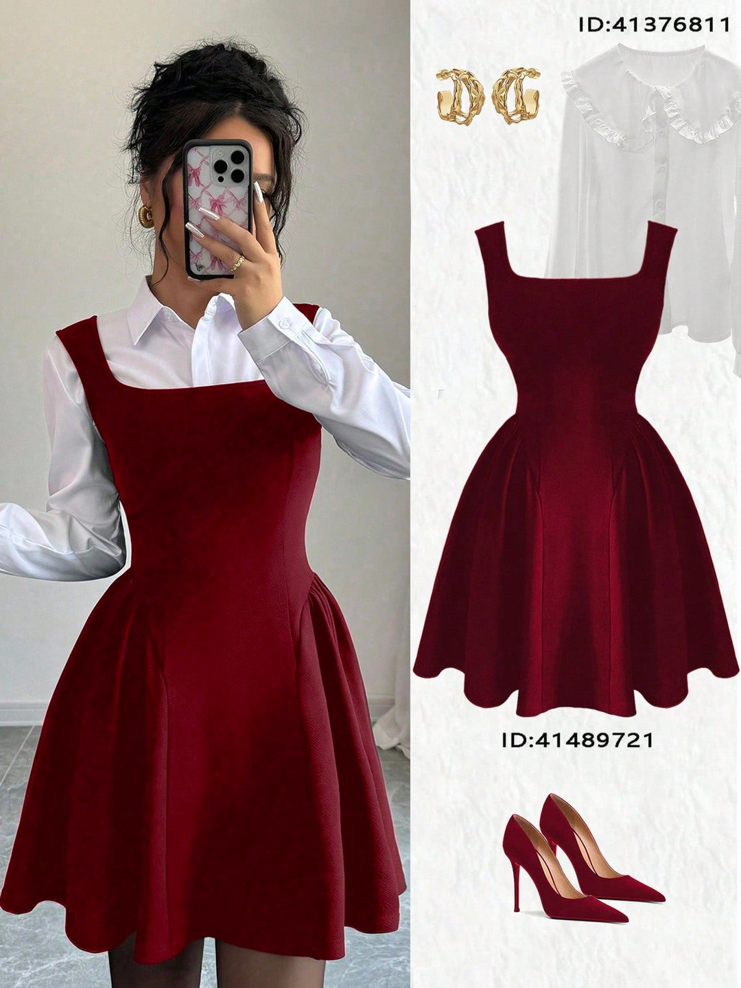 Rochie mini SHEIN, vișiniu