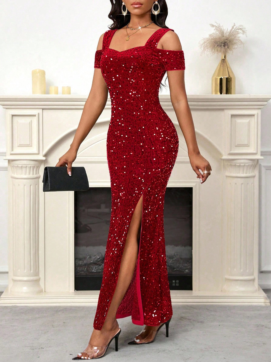 Rochie maxi SHEIN, vișiniu