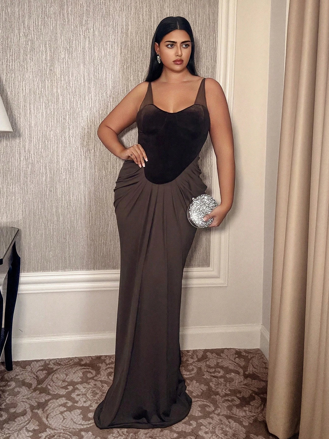 Rochie maxi SHEIN, maro