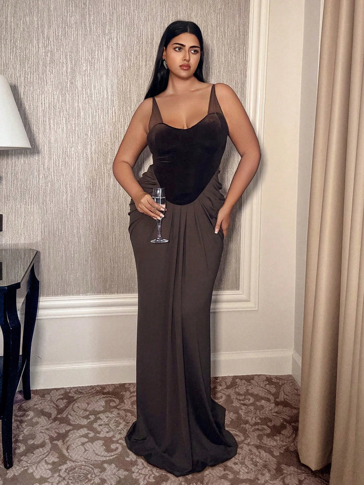 Rochie maxi SHEIN, maro
