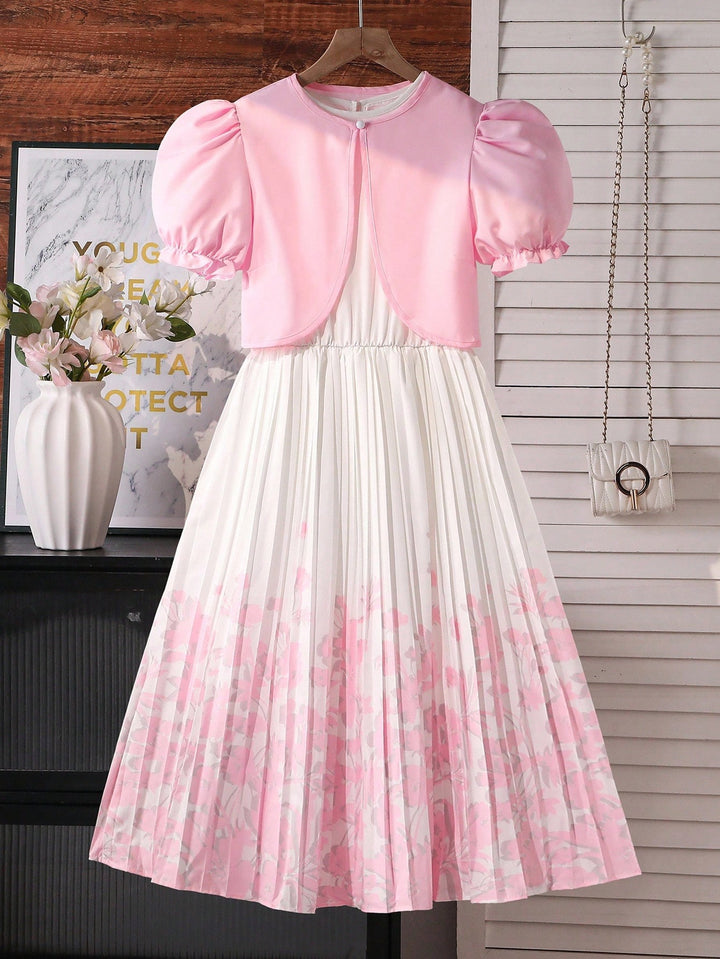 Set rochie și cardigan SHEIN, roz
