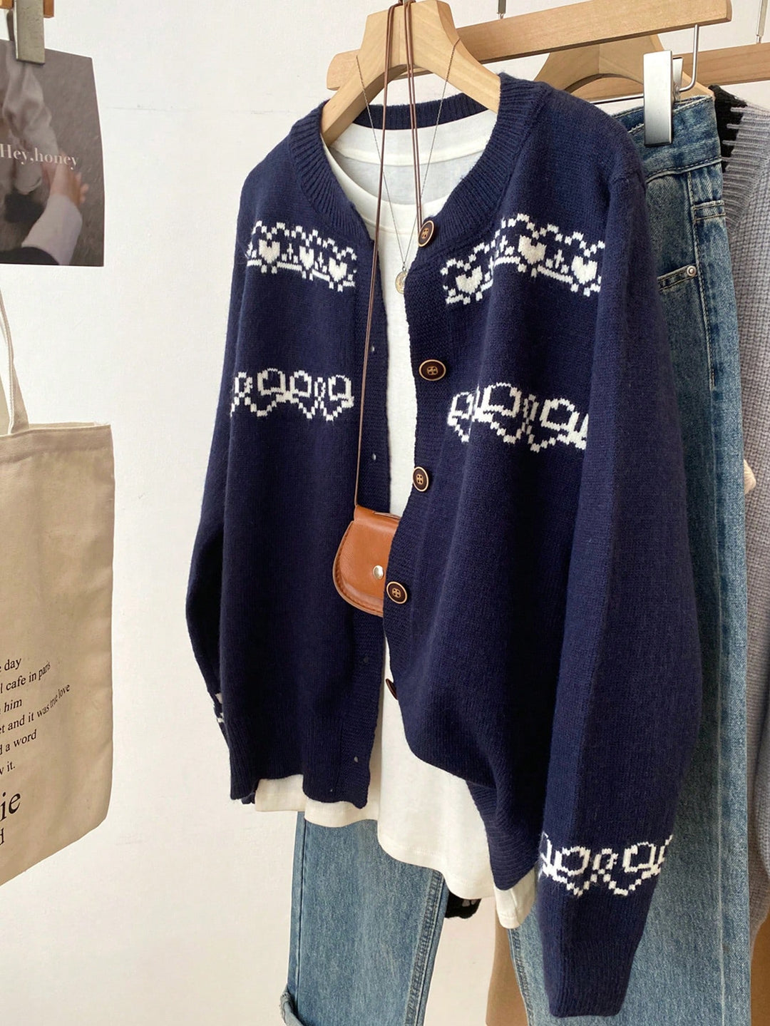 Cardigan SHEIN, albastru