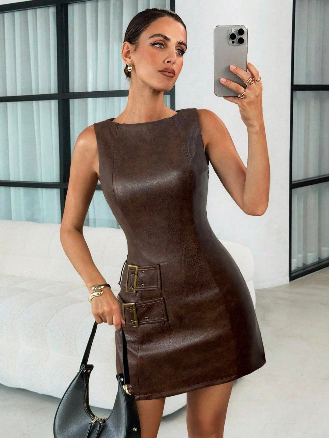 Rochie scurtă SHEIN, maro