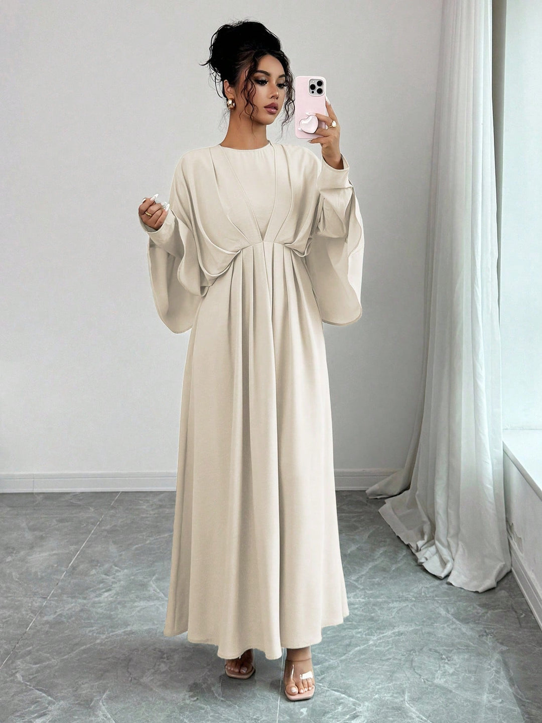 Rochie maxi SHEIN, crem