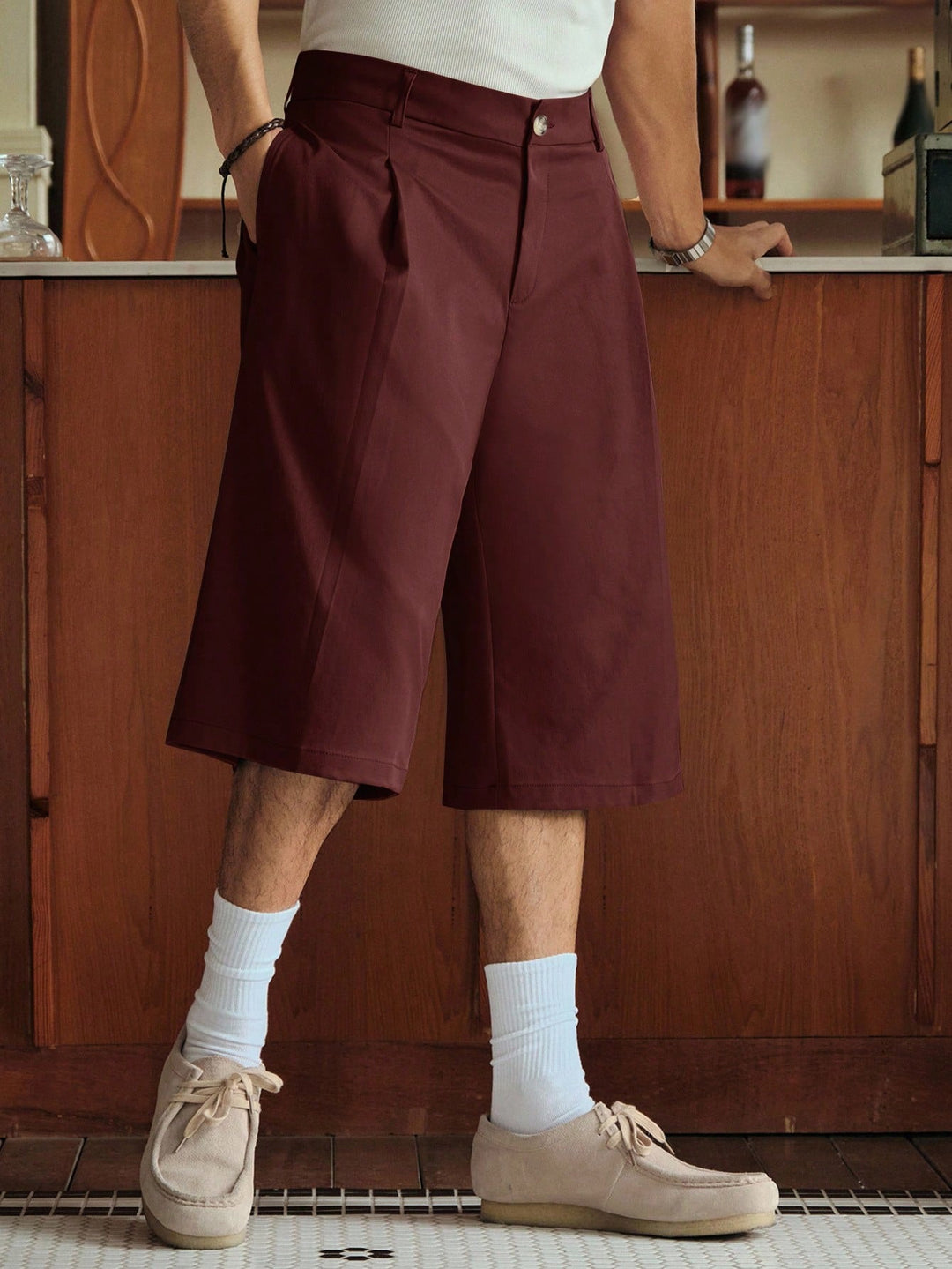 Pantaloni scurți SHEIN, maro