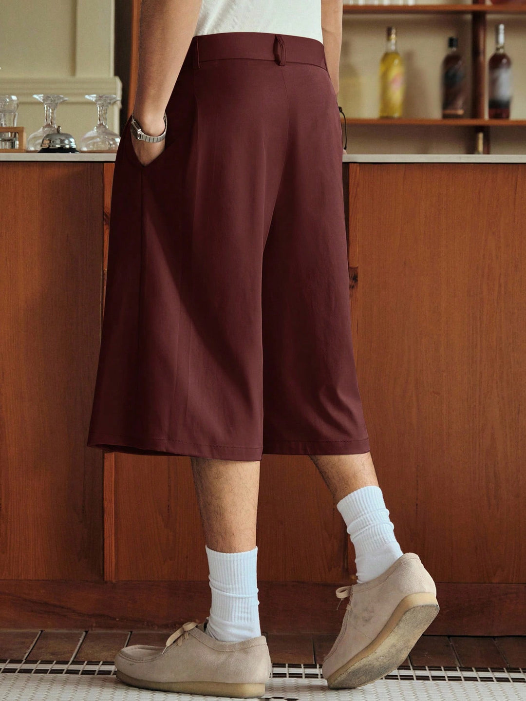 Pantaloni scurți SHEIN, maro