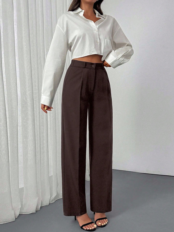 Pantaloni SHEIN, maro