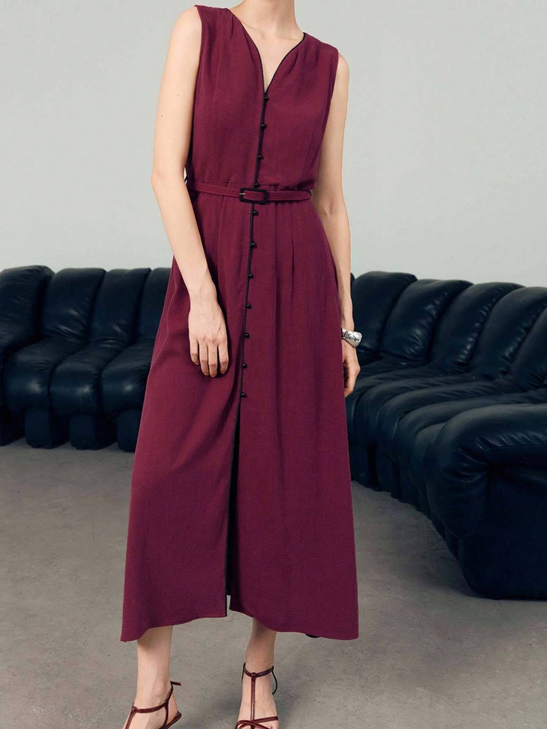 Rochie midi SHEIN, vișiniu