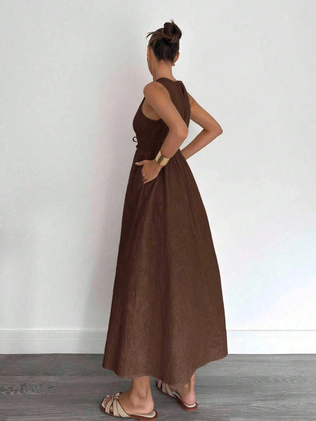 Rochie midi SHEIN, maro