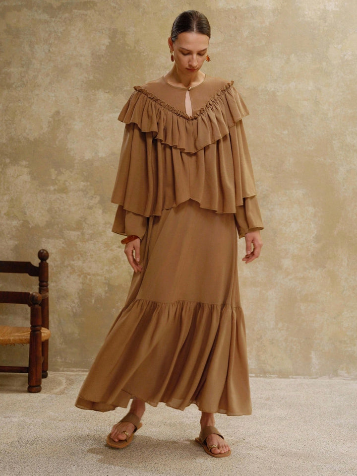 Rochie maxi SHEIN, kaki