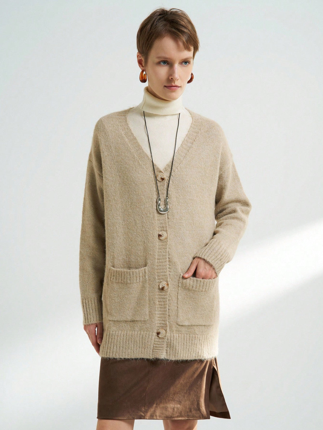 Cardigan SHEIN, kaki