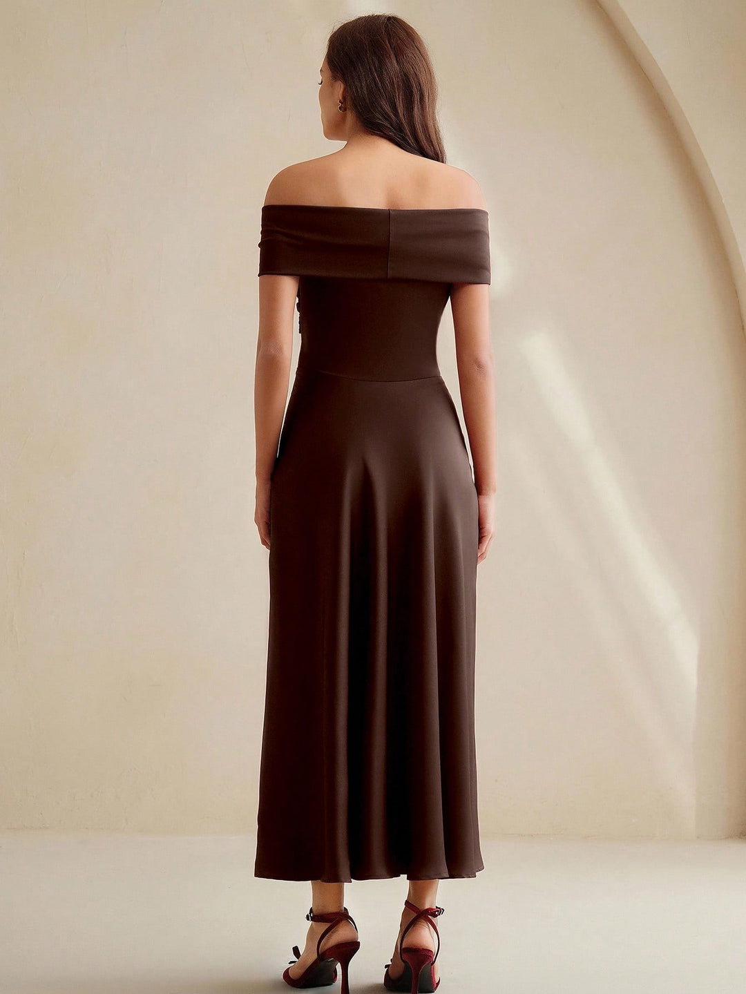Rochie midi SHEIN, maro