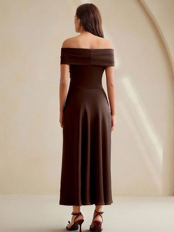 Rochie midi SHEIN, maro