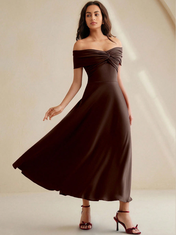 Rochie midi SHEIN, maro