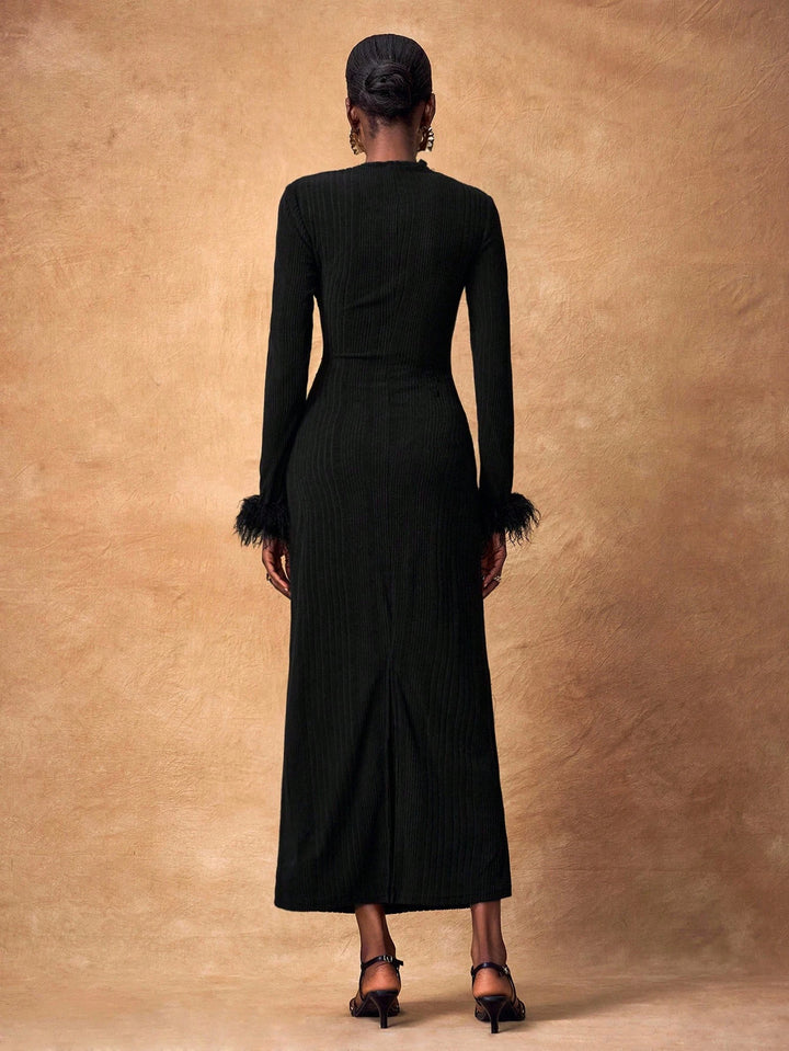 Shein maxi ruha, fekete
