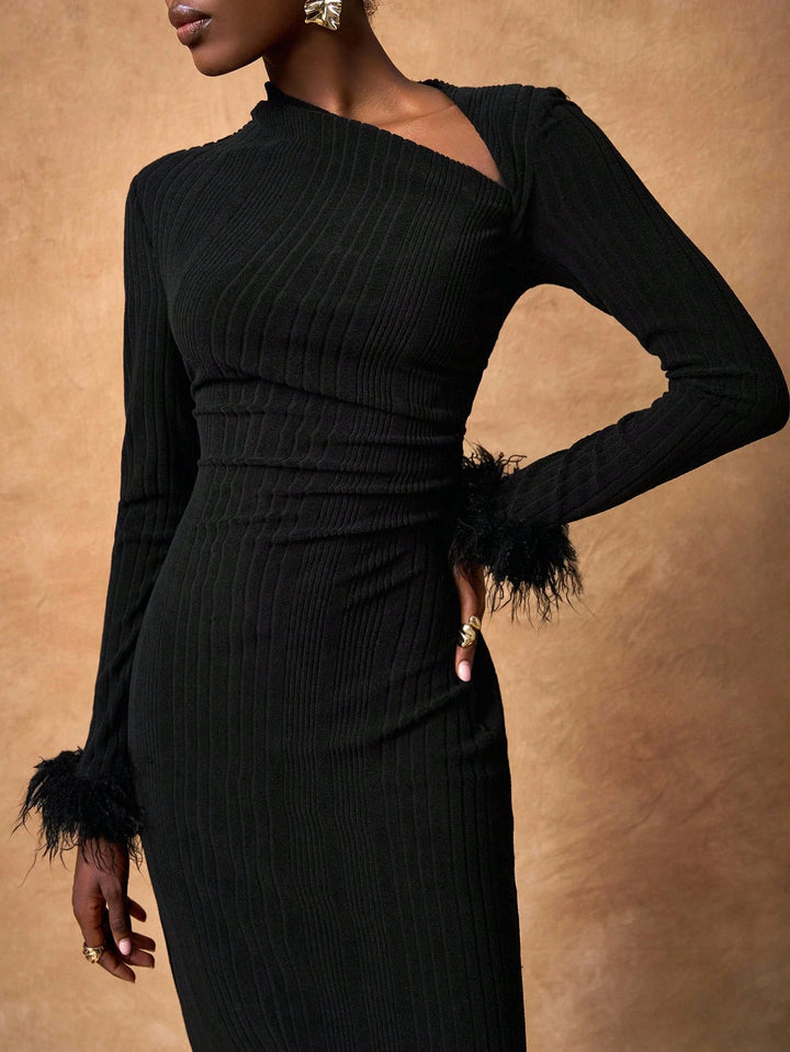 Shein maxi ruha, fekete