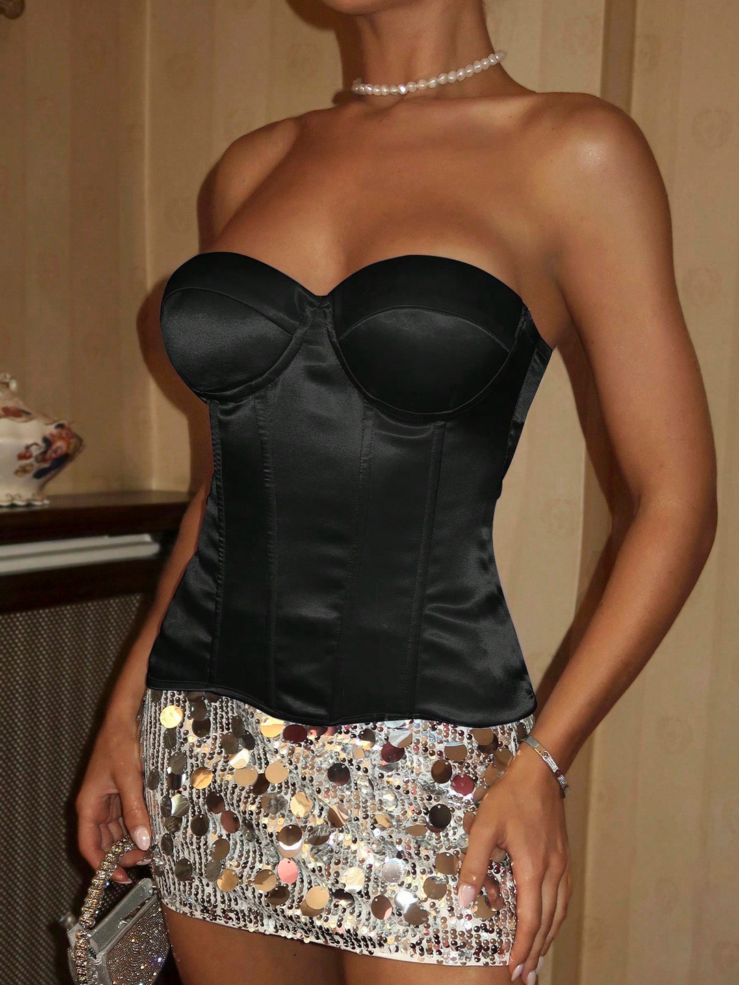 Top SHEIN, negru