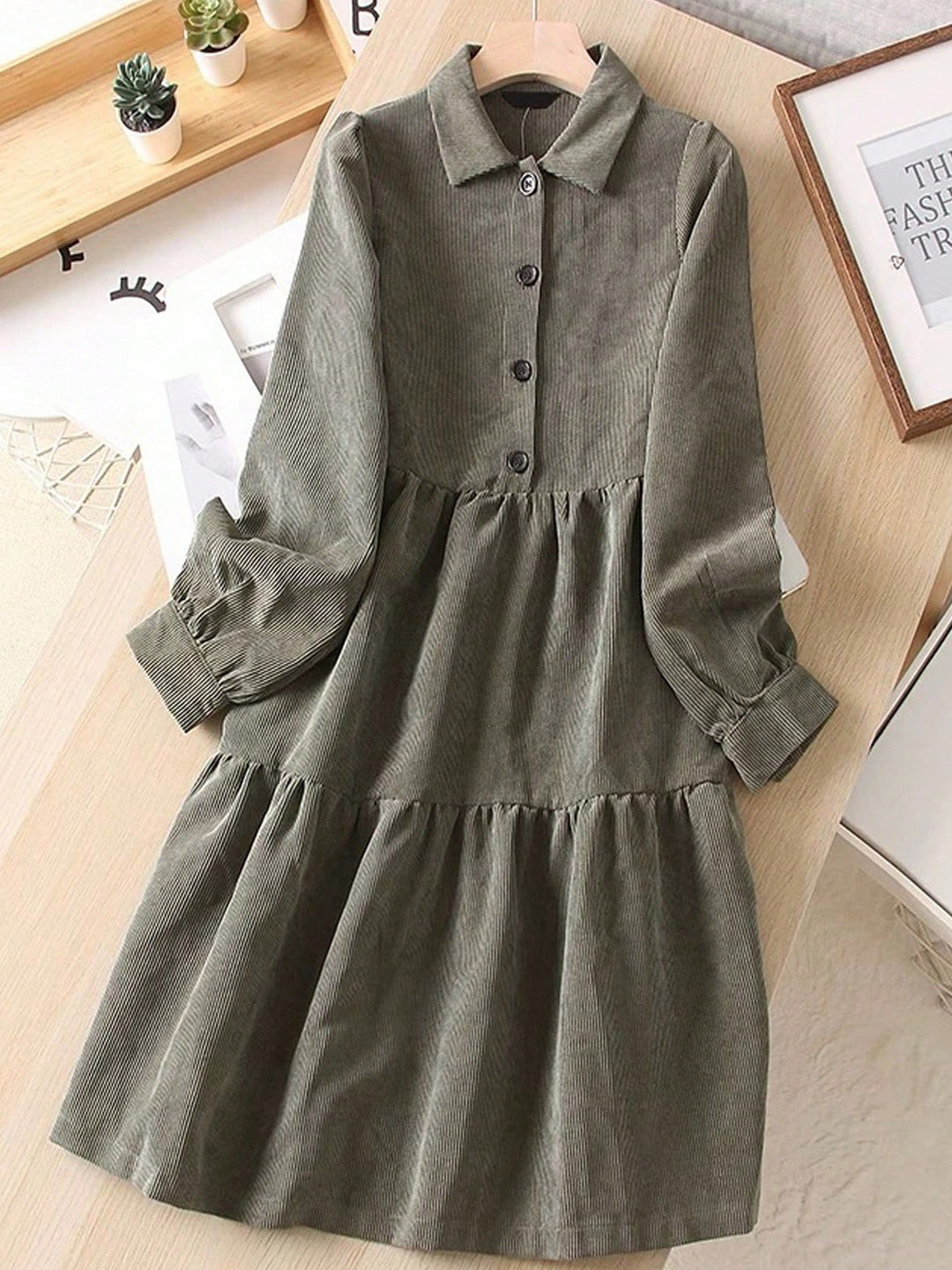 Rochie scurtă SHEIN, kaki
