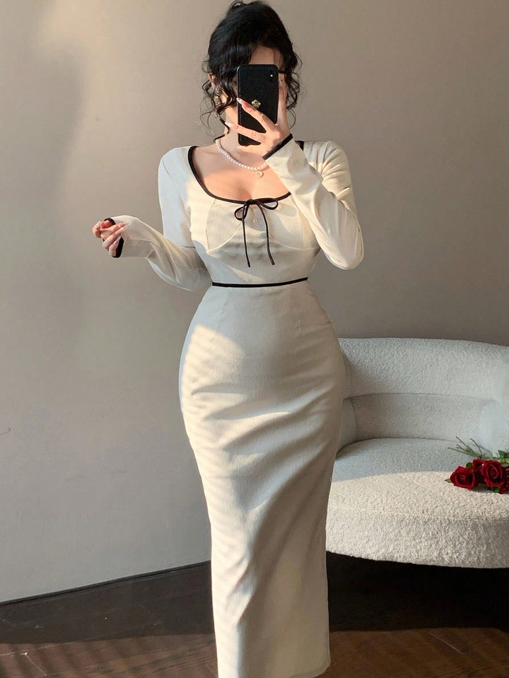 Rochie midi SHEIN,crem