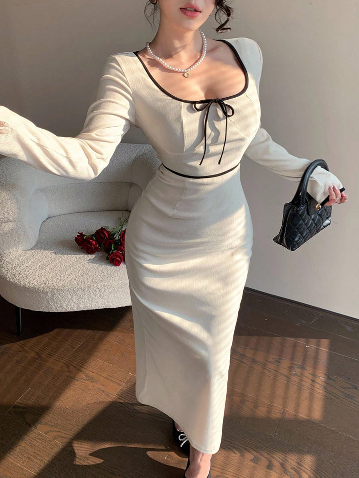 Rochie midi SHEIN,crem