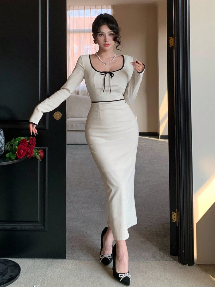 Rochie midi SHEIN,crem