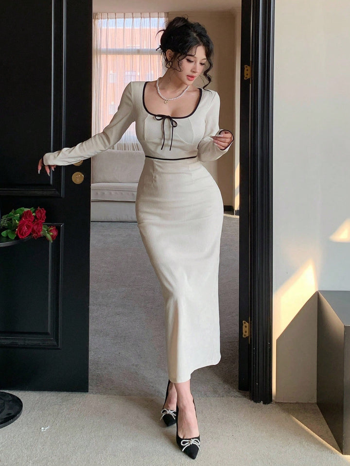 Rochie midi SHEIN,crem