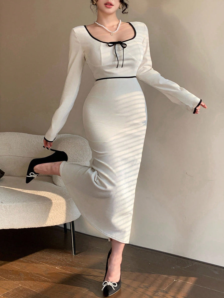 Rochie midi SHEIN,crem