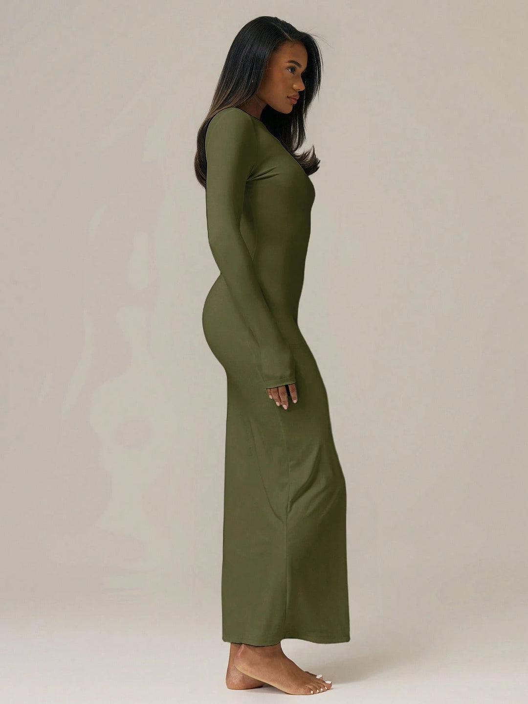 Rochie maxi SHEIN, kaki