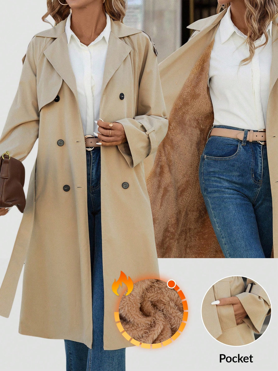 Trench SHEIN, bej
