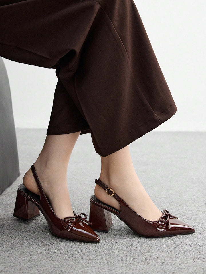 Pantofi cu toc SHEIN, maro