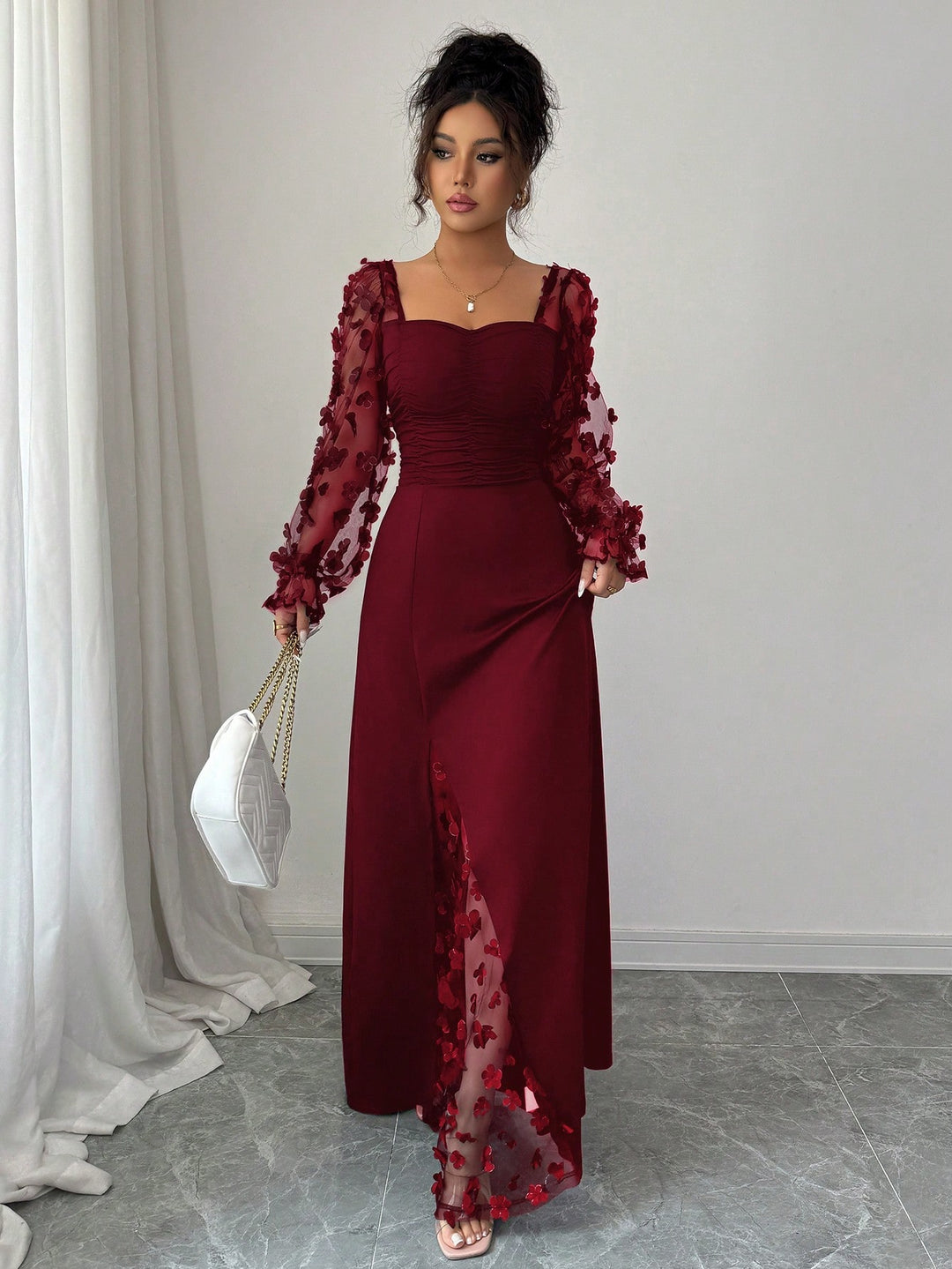 Rochie maxi SHEIN, vișiniu