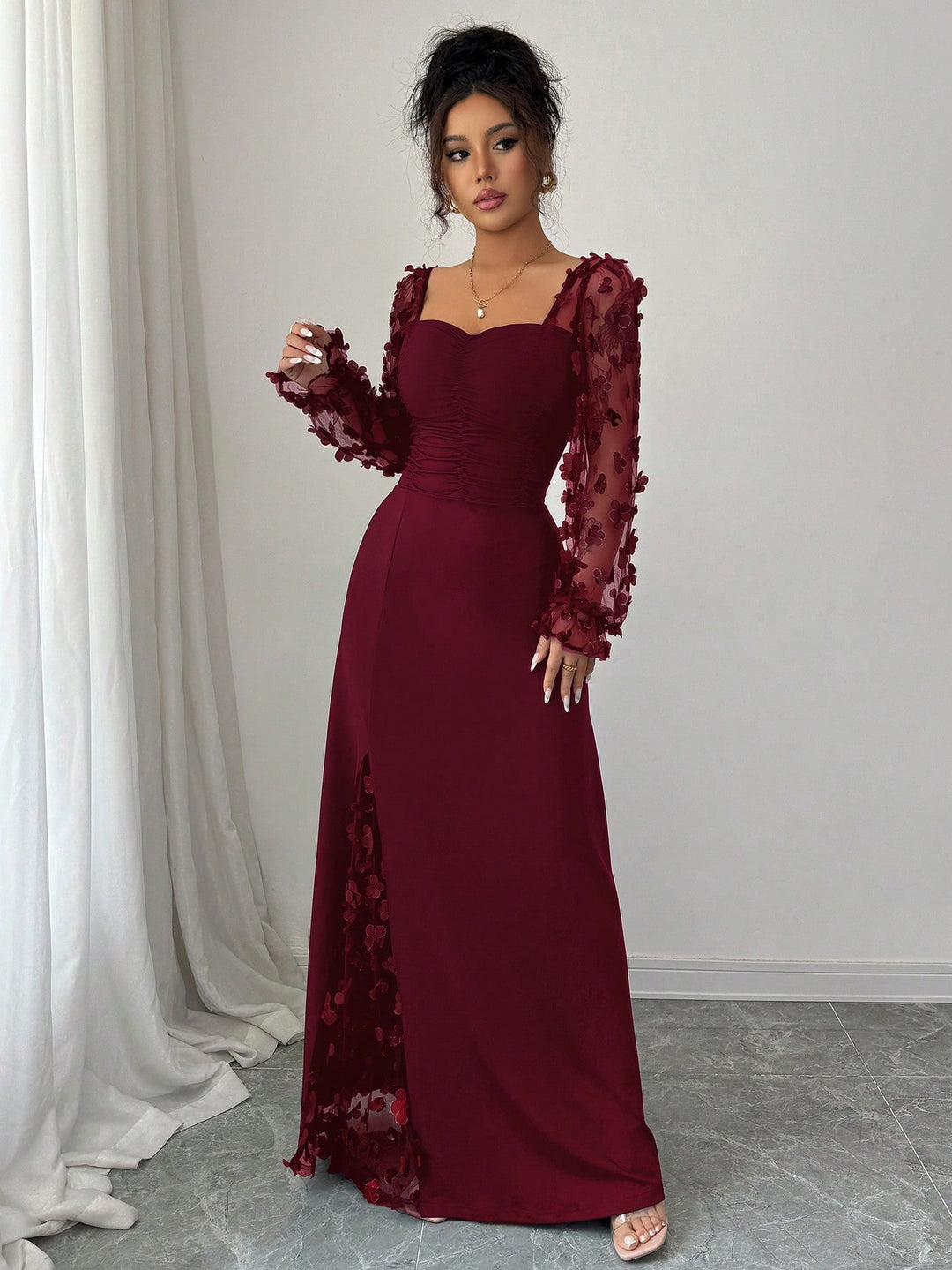 Rochie maxi SHEIN, vișiniu