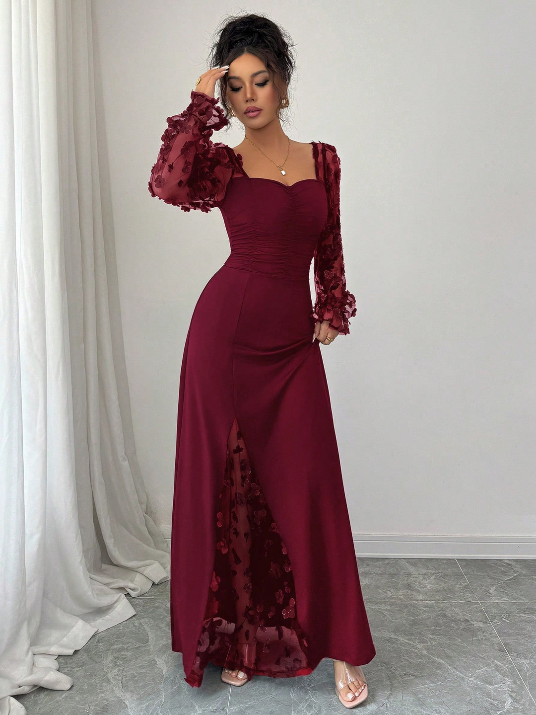 Rochie maxi SHEIN, vișiniu