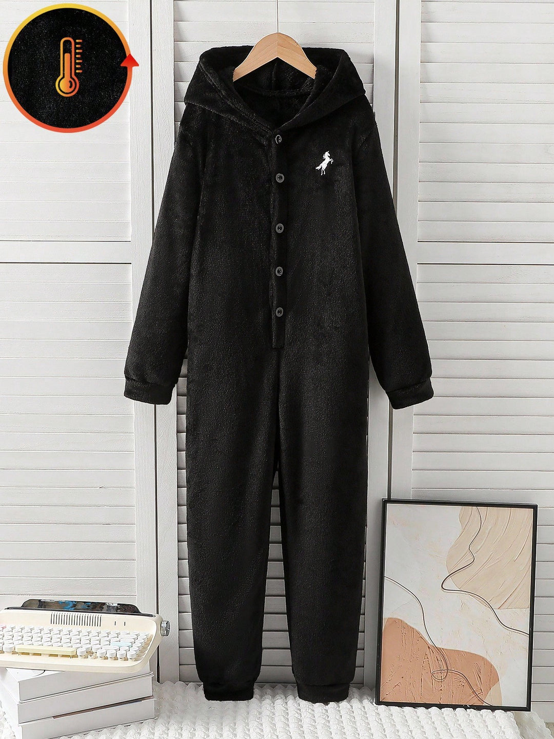 Salopetă de pijama SHEIN, negru