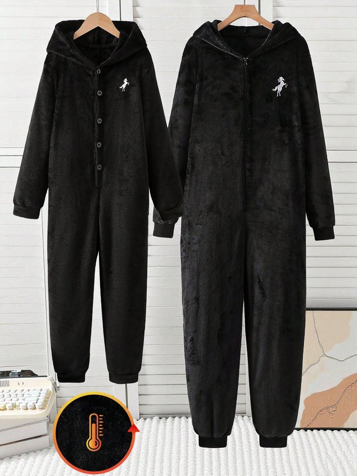 Salopetă de pijama SHEIN, negru